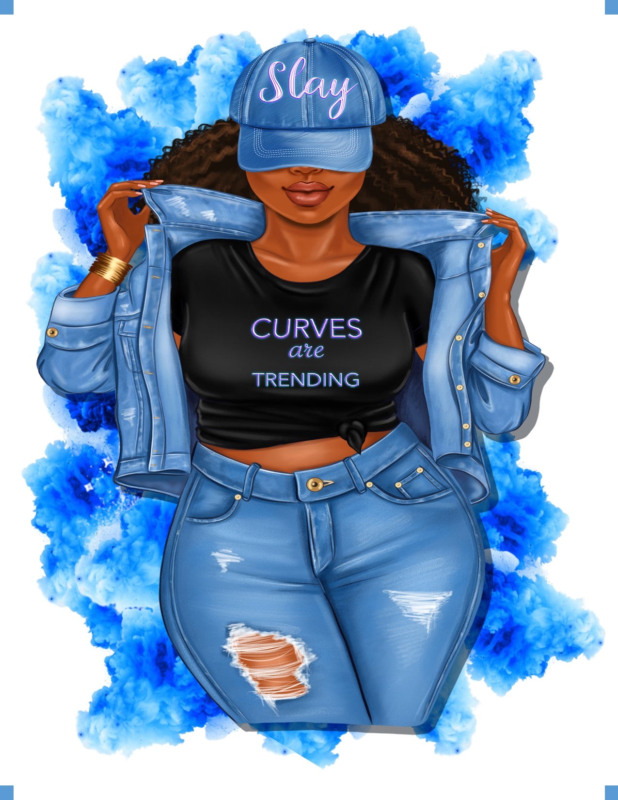 Curves are Trending (Curly hair down with cap)